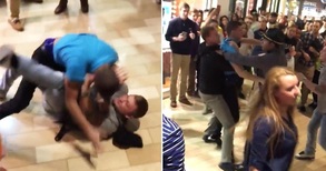 Two men brawl in St. Matthews Mall on Thanksgiving during the Black Friday sales. (Photos courtesy of SiLive.com)