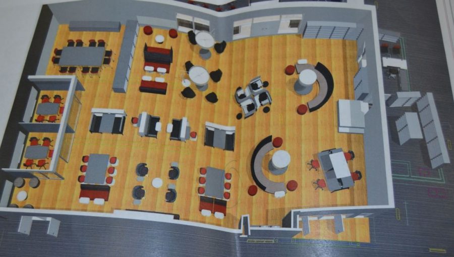 Overhead view of the design for the new MCHS Learning Commons
