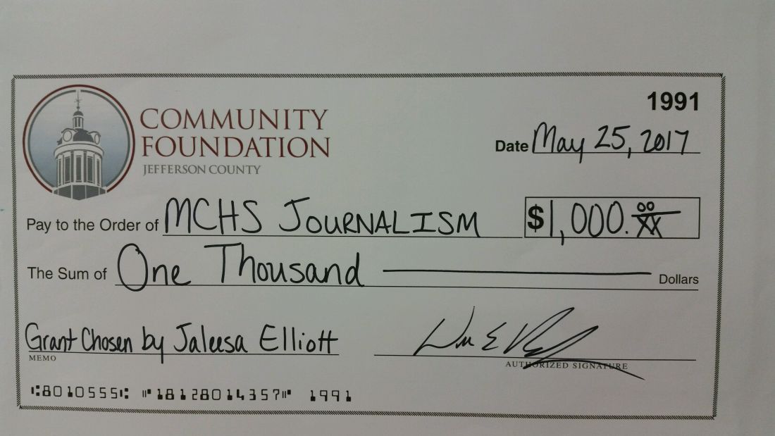The+Community+Foundation+and+MCHS+Journalist+Donate+to+The+Madisonian