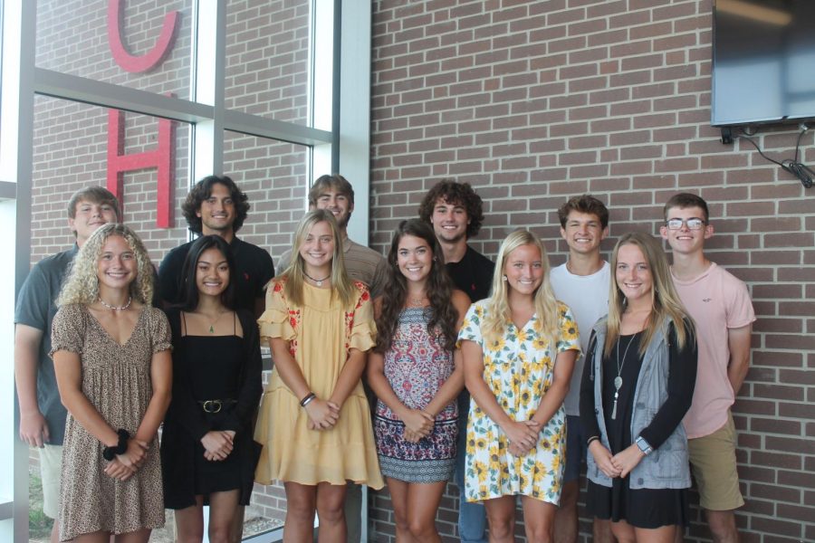 MCHS fall 20 Homecoming Candidates
Front Row (from left): Jordyn Bilz, Vy Huynh, Alivia Brawner, Michaela Payne, Olivia Spencer, Clara McCulley
Back Row (From left): Mitchell Liter, Nick Center, Parker Jones, Trenton Barnes, Will Heitz, Carson Roark