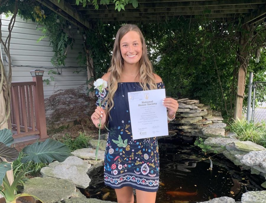 MCHS senior Chloe Ferris at her National Honors Society induction.