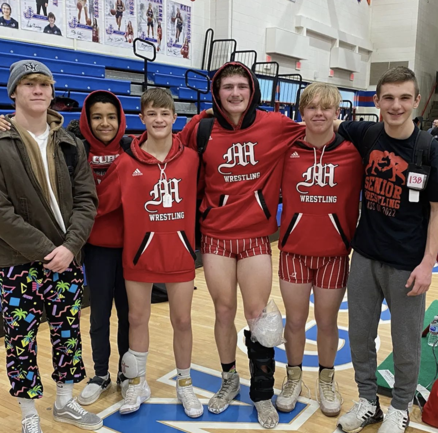 The+2021-2022+MCHS+wrestlers+who+advanced+to+the+regional+competition.%0AFrom+left%3A+Noah+Burkhardt%2C+Danny+Mack%2C+Eli+Stewart%2C+Van+Skinner%2C+Cameran+Wall%2C+and+Emmett+Wilhite