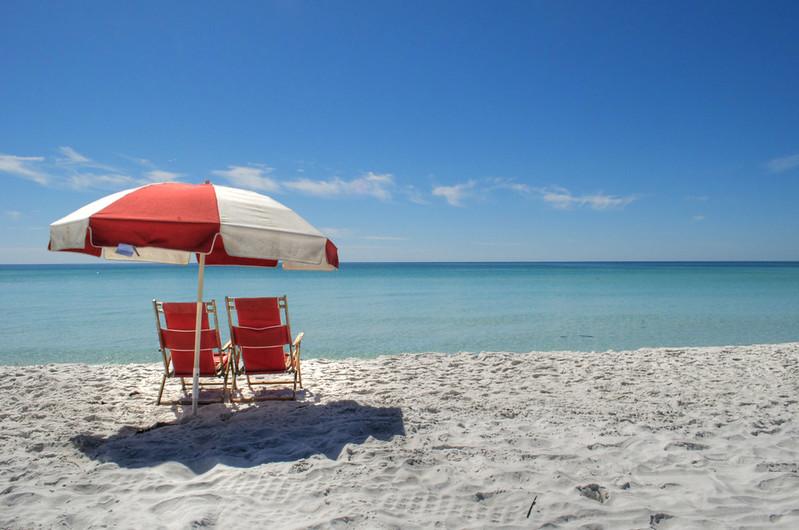 Beach chairs at Destin, Florida